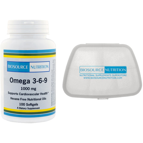 Biosource Nutrition Omega 3-6-9 100 Softgels and Pocket Pill Pack - Biosource Nutrition