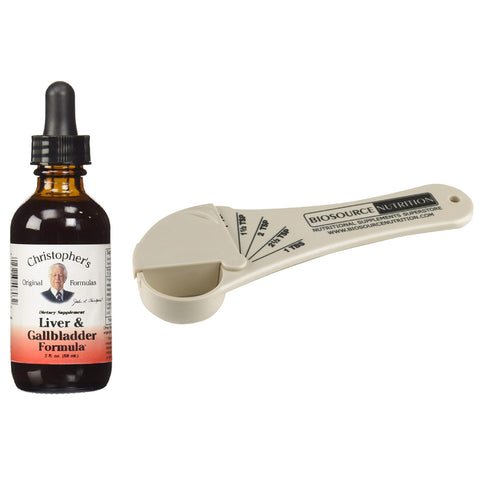 Christopher's Original Formulas Liver and Gallbladder 2 oz. and Biosource Nutrition Measuring spoon - Biosource Nutrition
