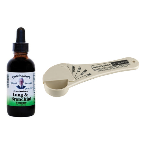 Christopher's Original Formulas Lung and Bronchial Formula 2 fl oz and Biosource Nutrition Measuring Spoon - Biosource Nutrition