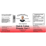 Christopher's Original Formulas Quick Colon Formula Part 1 100 Vegetarian Capsules - Biosource Nutrition