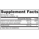 Jarrow Formulas Vitamin C (Buffered) + Citrus Bioflavonoids 750 mg 100 Tablets - Biosource Nutrition