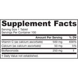 Jarrow Formulas Vitamin C (Buffered) + Citrus Bioflavonoids 750 mg 100 Tablets - Biosource Nutrition