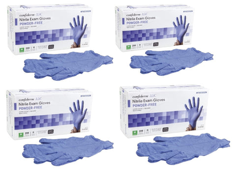 McKesson Tactile Touch Powder-Free Nitrile Exam Gloves Medium (Box of 200 Gloves each) (4 Pack) - Biosource Nutrition