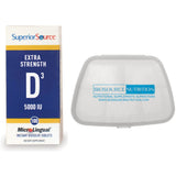 Superior Source Extra Strength Vitamin D3 5000 IU 100 MicroLingual Tablets and Biosource Nutrition Pocket Pill Pack - Biosource Nutrition