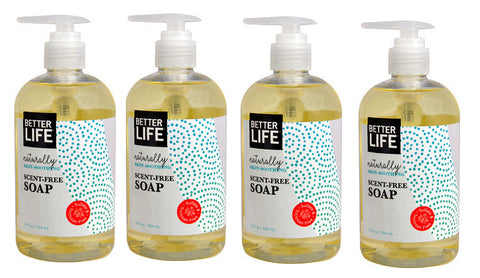 Better Life Scent-Free Soap 12 oz. (4 Pack) - Biosource Nutrition