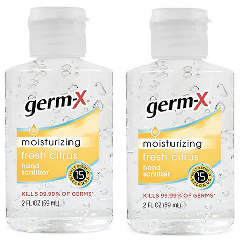 Germ-X Moisturizing Hand Sanitizer Fresh Citrus 2 fl oz. (2 Pack)