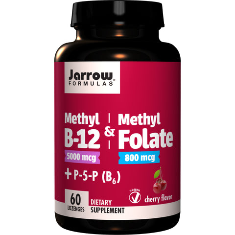 Jarrow Formulas Methyl B-12 & Methyl Folate + P5P (B6) 60 Lozenges - Biosource Nutrition
