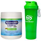 Naturade Symbiotics Colostrum Plus Powder 6.3 oz and Smartshake Slim Neon Green Shaker 17.0 oz - Biosource Nutrition