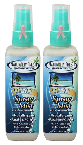 Naturally Fresh Body Deodorant Ocean Breeze Spray Mist 4 oz. (2 Pack) - Biosource Nutrition
