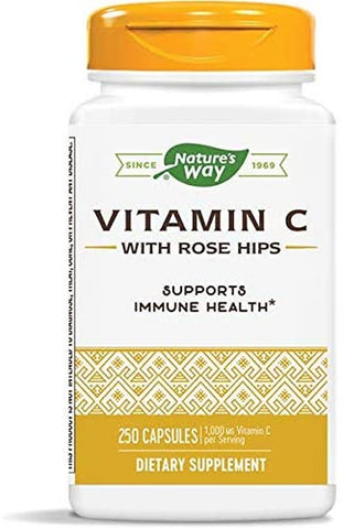 Nature's Way Vitamin C 1000 with Rose Hips 250 Capsules
