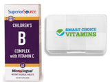 Superior Source Children's B Complex and Vitamin C 60 Tablets and Smart Choice Vitamins Pocket Pill Box - Biosource Nutrition